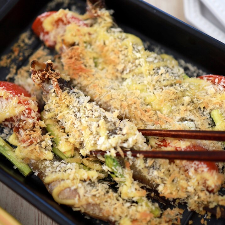 ししゃもをメインに!簡単旨い☆マヨネーズパン粉焼き